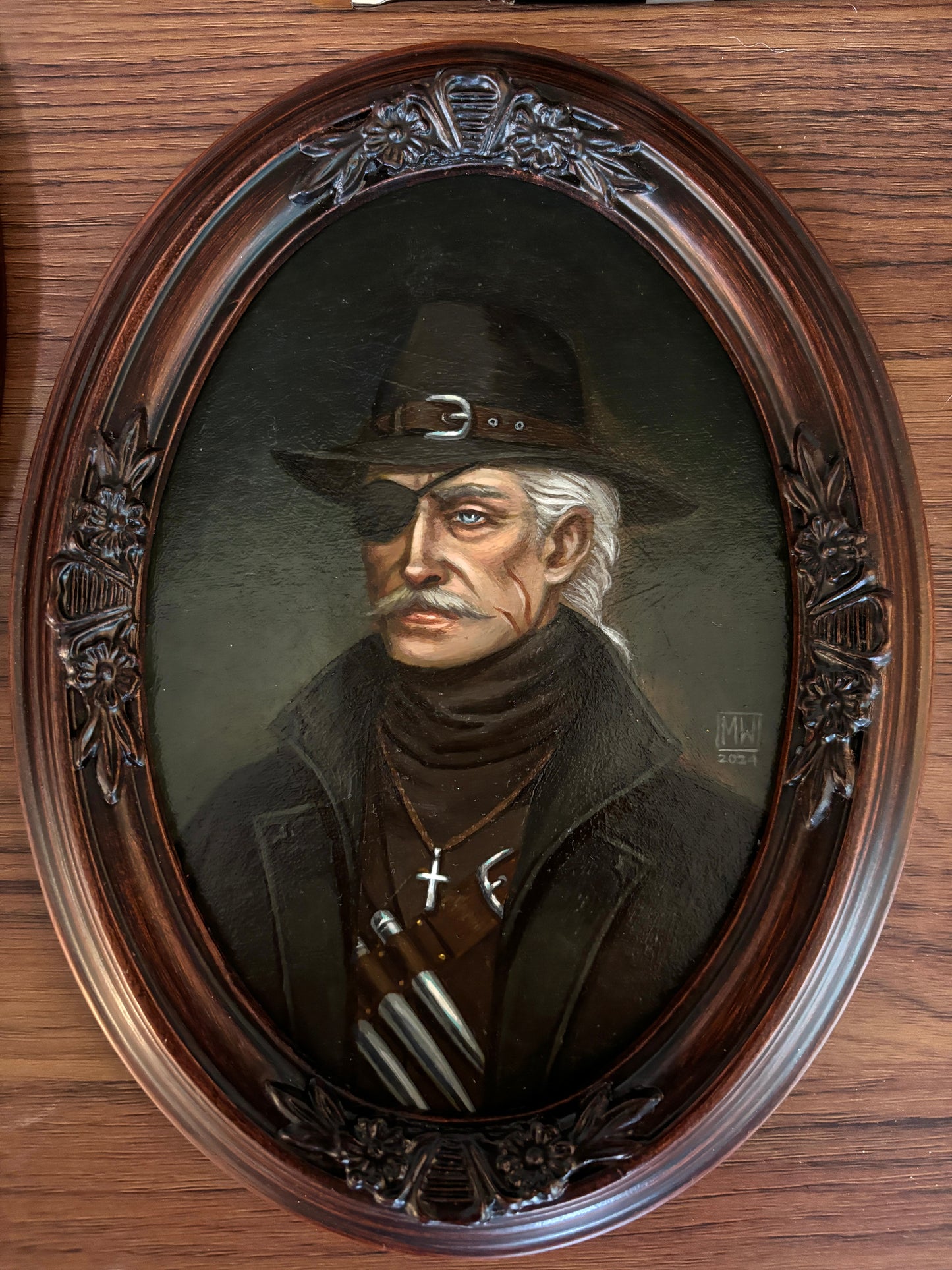 The Vampire and the Hunter - two original paintings