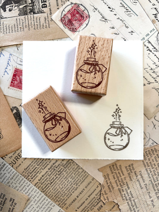 Ink potion bottle rubber stamp