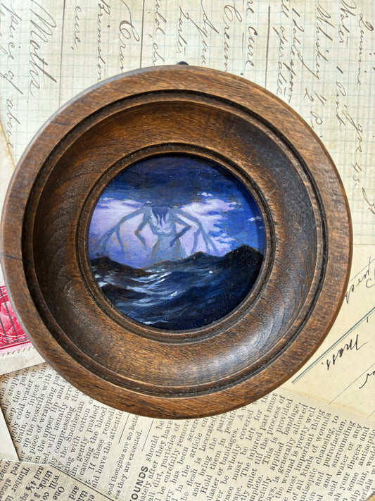 Mini eldritch horror purple - original painting