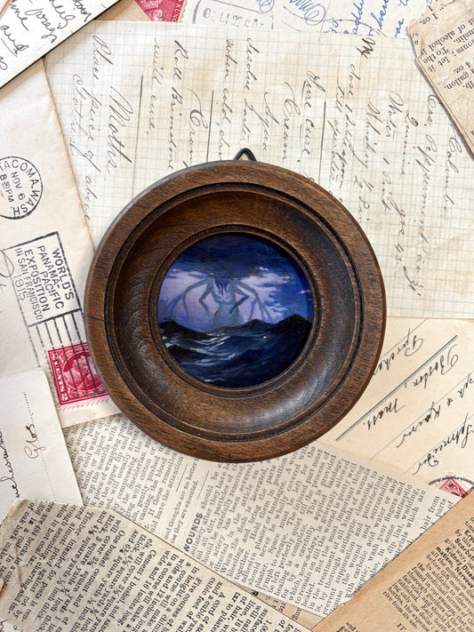 Mini eldritch horror purple - original painting