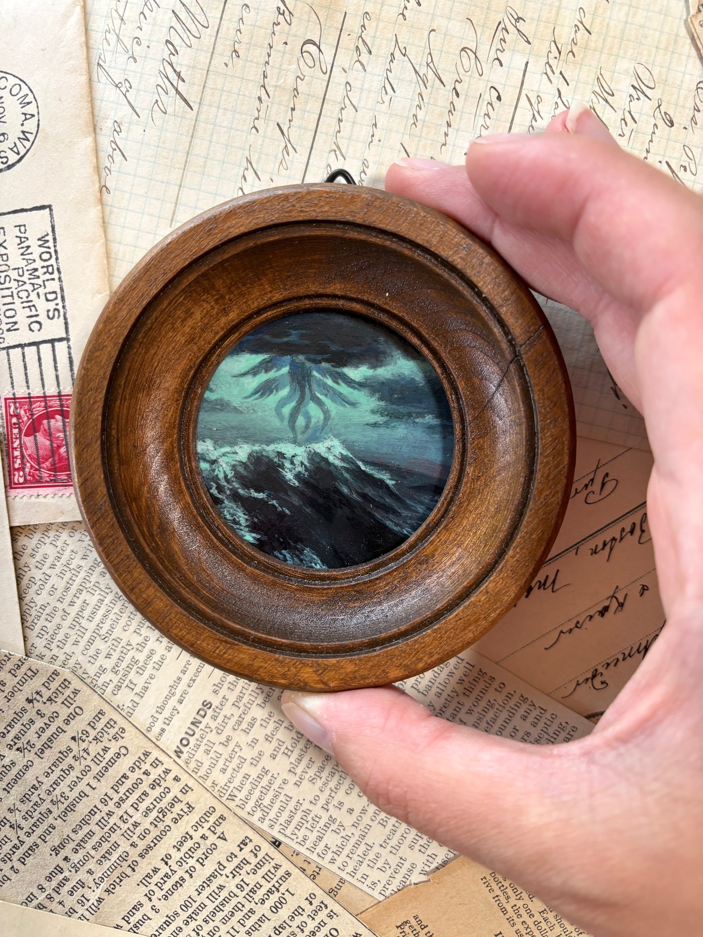 Mini eldritch horror blue - original painting