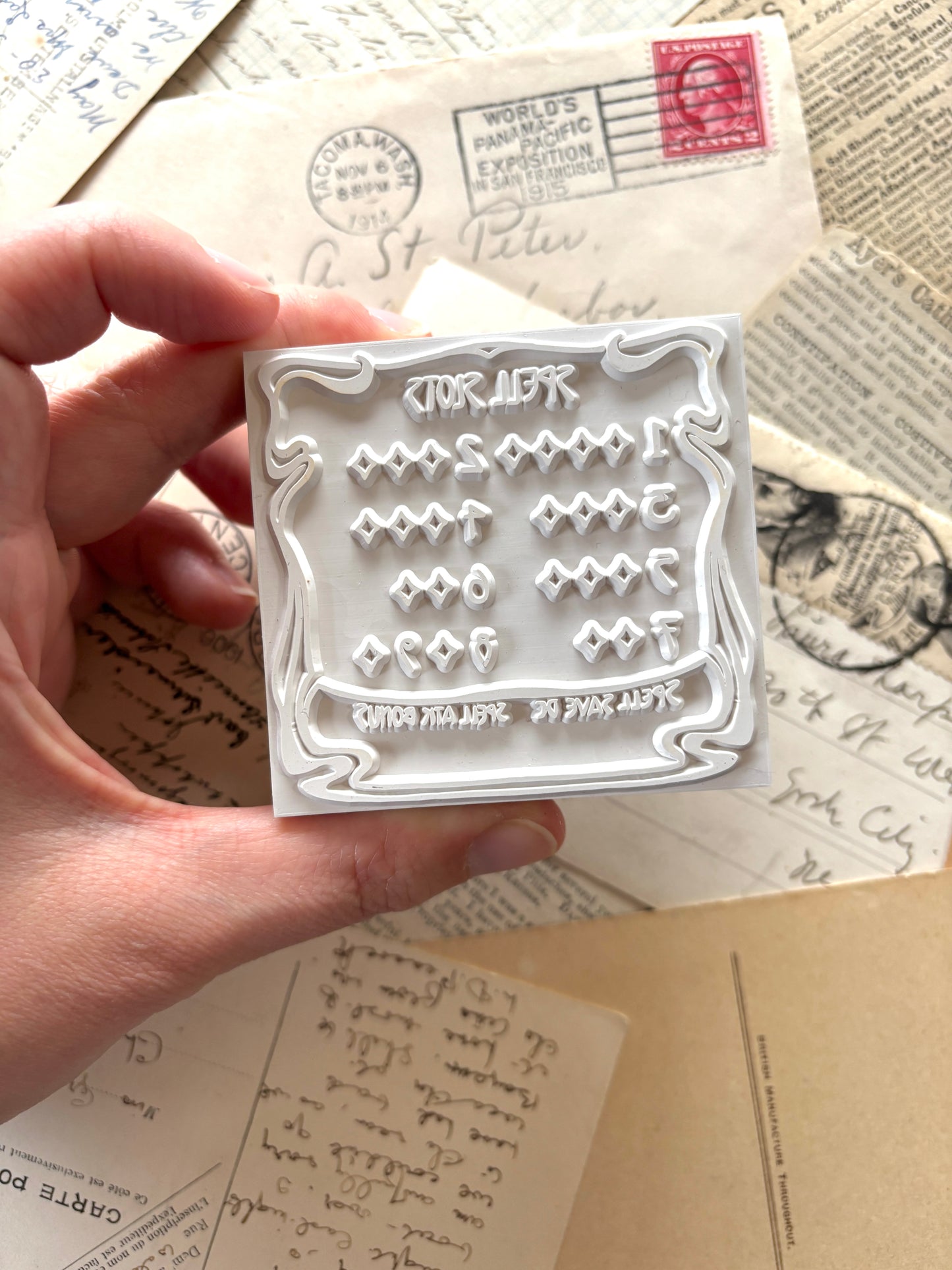 Spell slot rubber stamp
