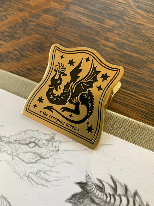 Draco brass journal clip