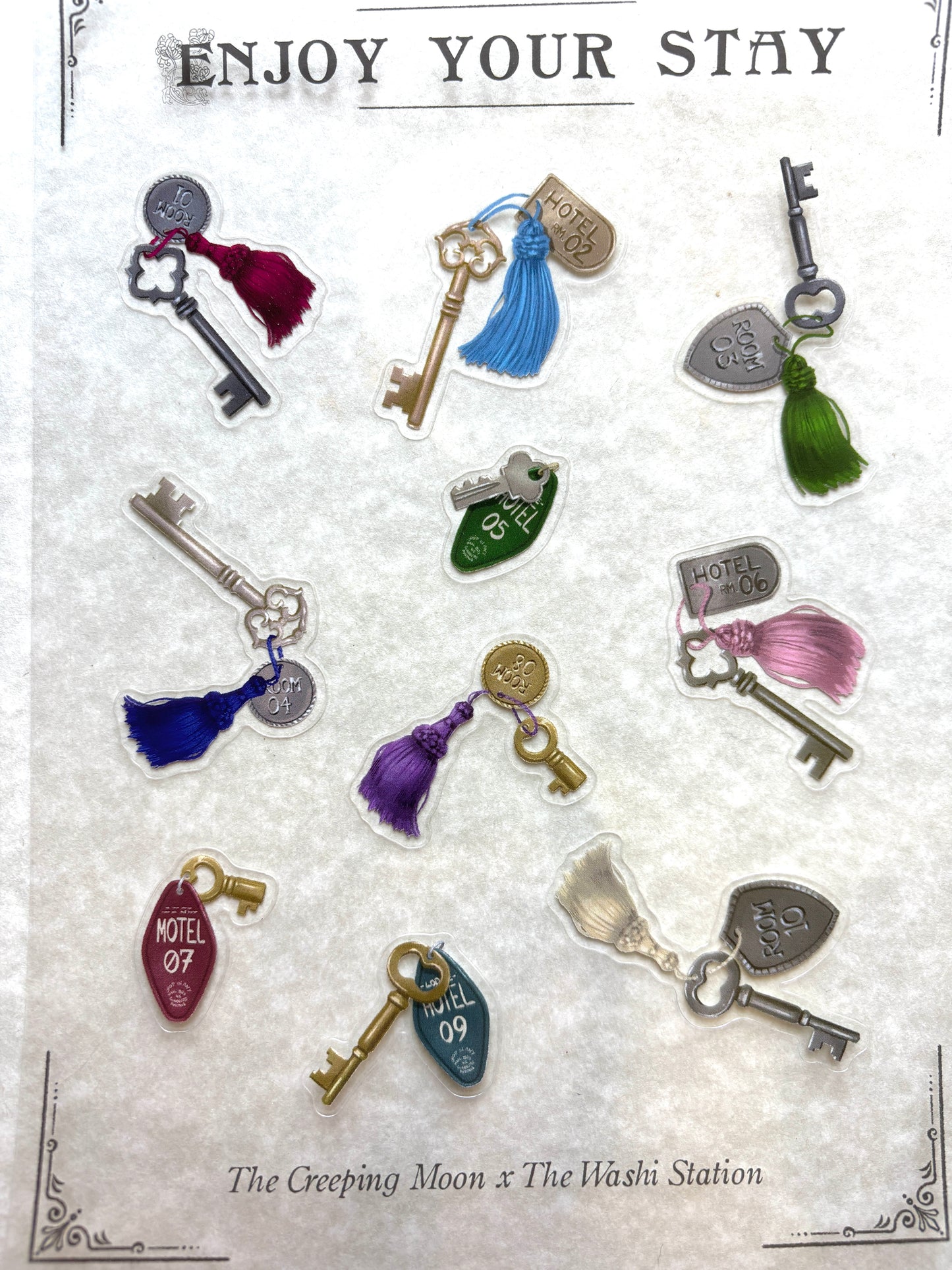 Enjoy your stay - The Washi Station PET clear hotel key stickers