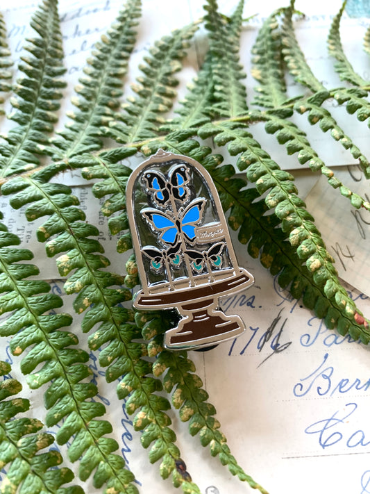 Butterfly dome enamel pin