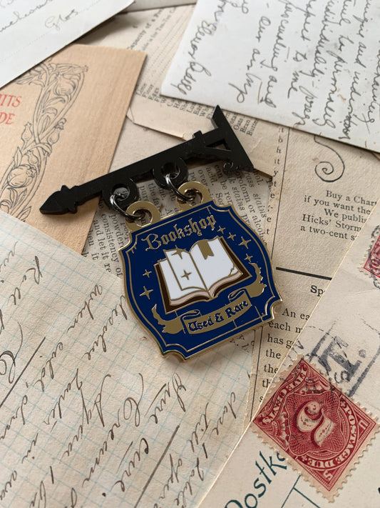 Bookshop shop sign enamel pin