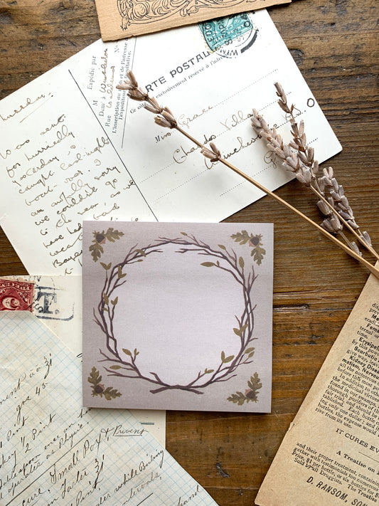 Oak branches sticky note pad