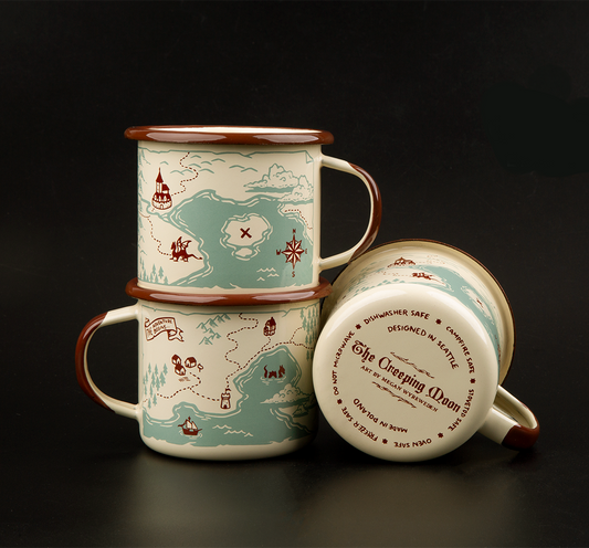 Adventure map 12oz enamel mug