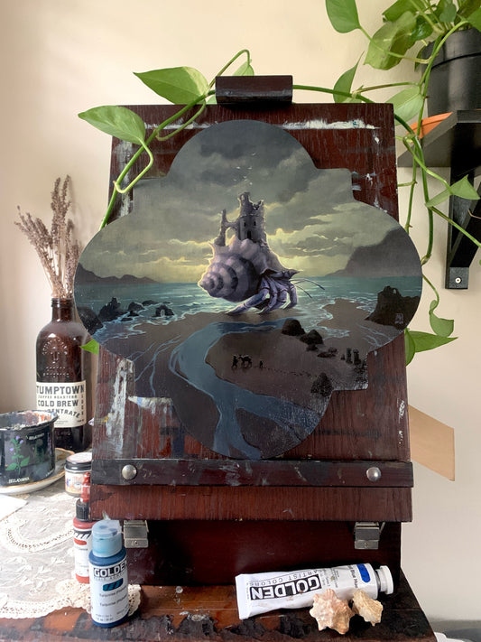 The House of Solitude - original acrylic painting on wood panel