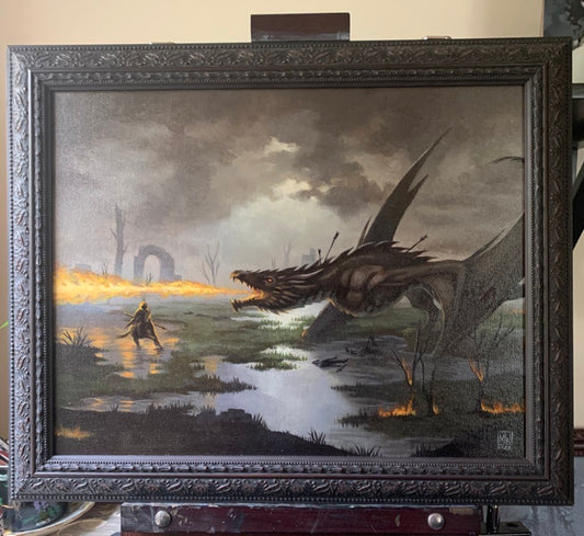 Original painting - The Dragon-Burnt Lake