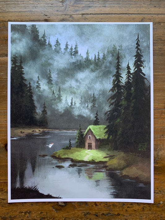 Forest cottage 8x10 print