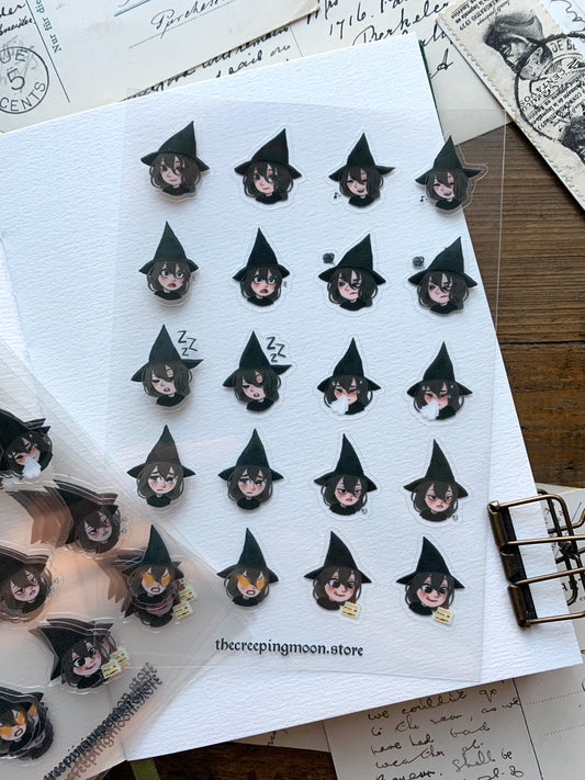 Little Witch mood sticker sheet