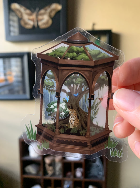 Terrarium clear vinyl sticker
