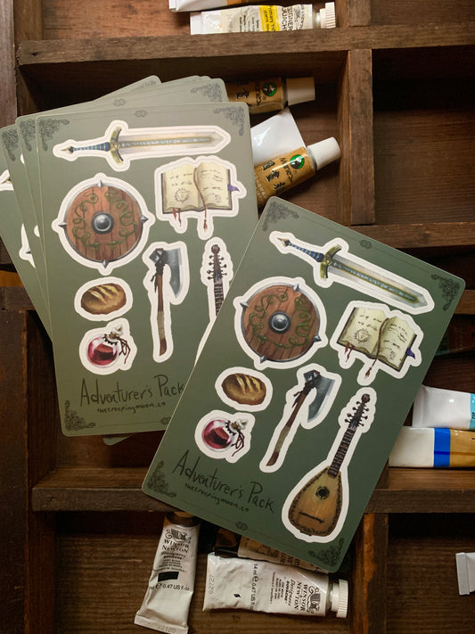Adventurer's pack vinyl sticker sheet