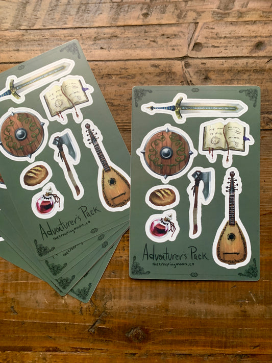 Adventurer's pack vinyl sticker sheet