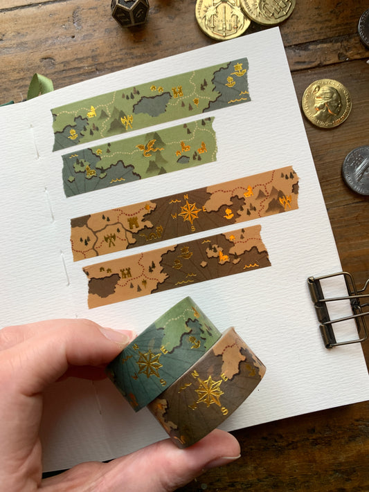 Fantasy maps 20mm gold foil washi tape