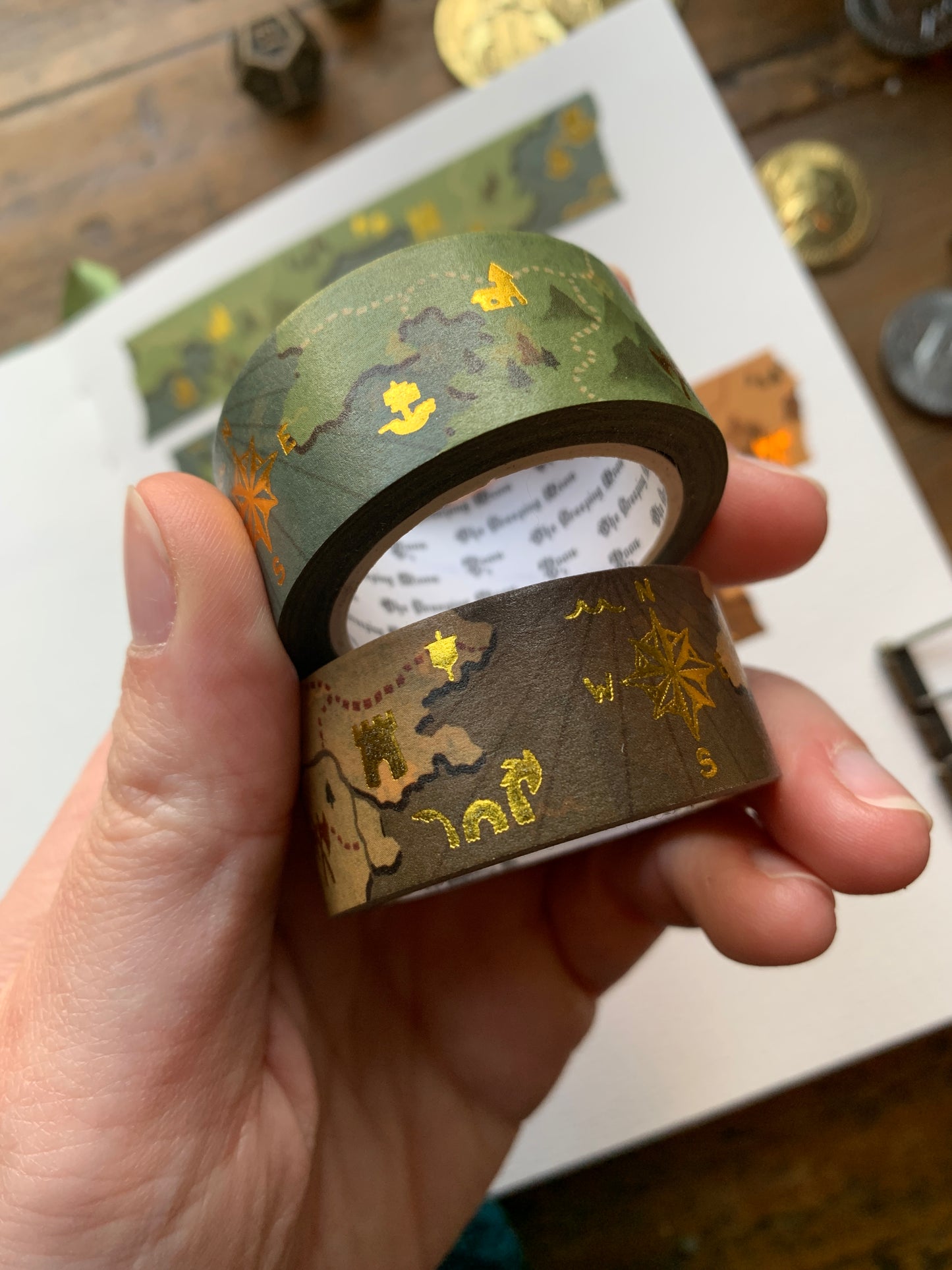 Fantasy maps 20mm gold foil washi tape