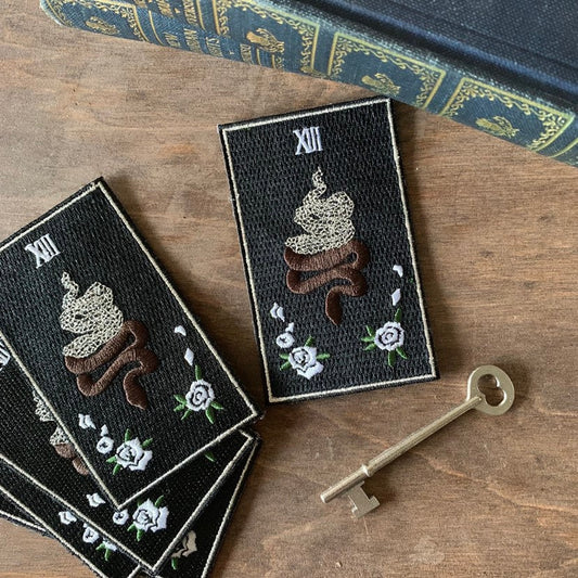 Death tarot embroidered iron-on patch