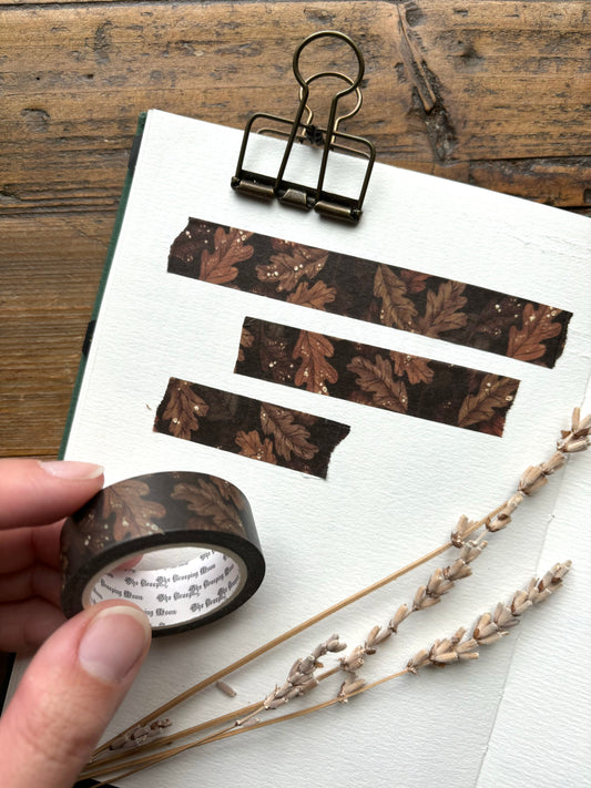 Autumn oak leaves 15mm washi tape