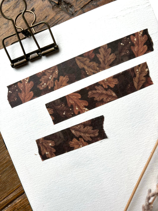 Autumn oak leaves 15mm washi tape