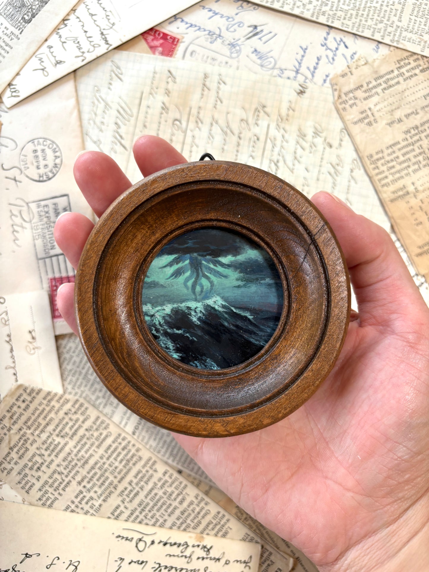 Mini eldritch horror blue - original painting