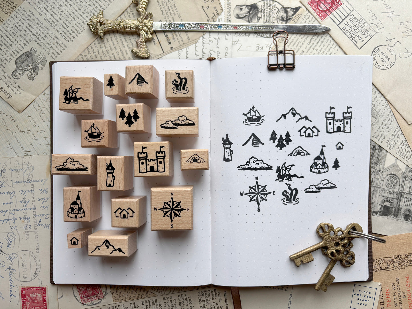 Fantasy map stamp kit
