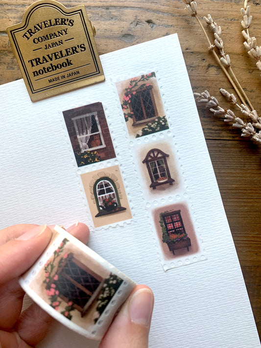 Cottage windows stamp washi tape - The Washi Station collab