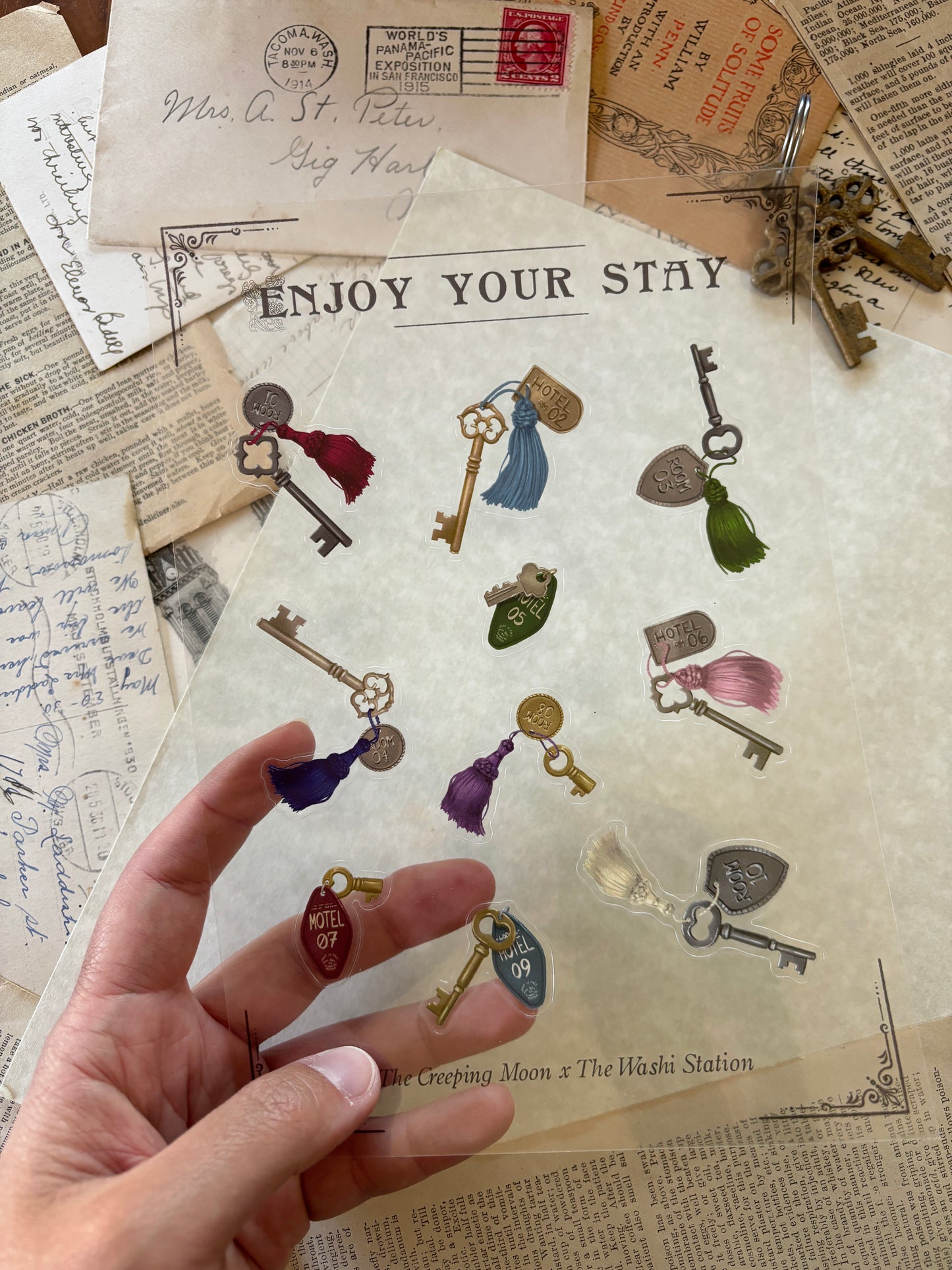 Enjoy your stay - The Washi Station PET clear hotel key stickers