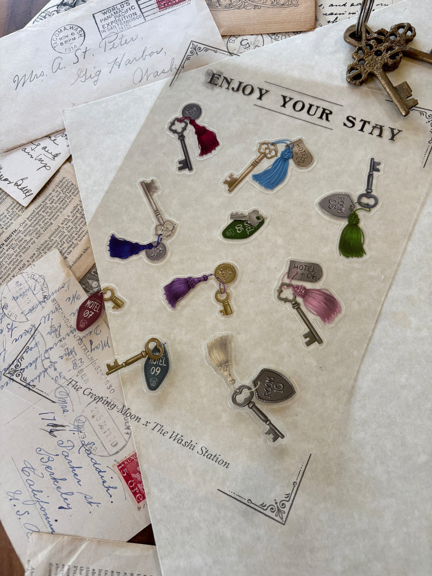 Enjoy your stay - The Washi Station PET clear hotel key stickers