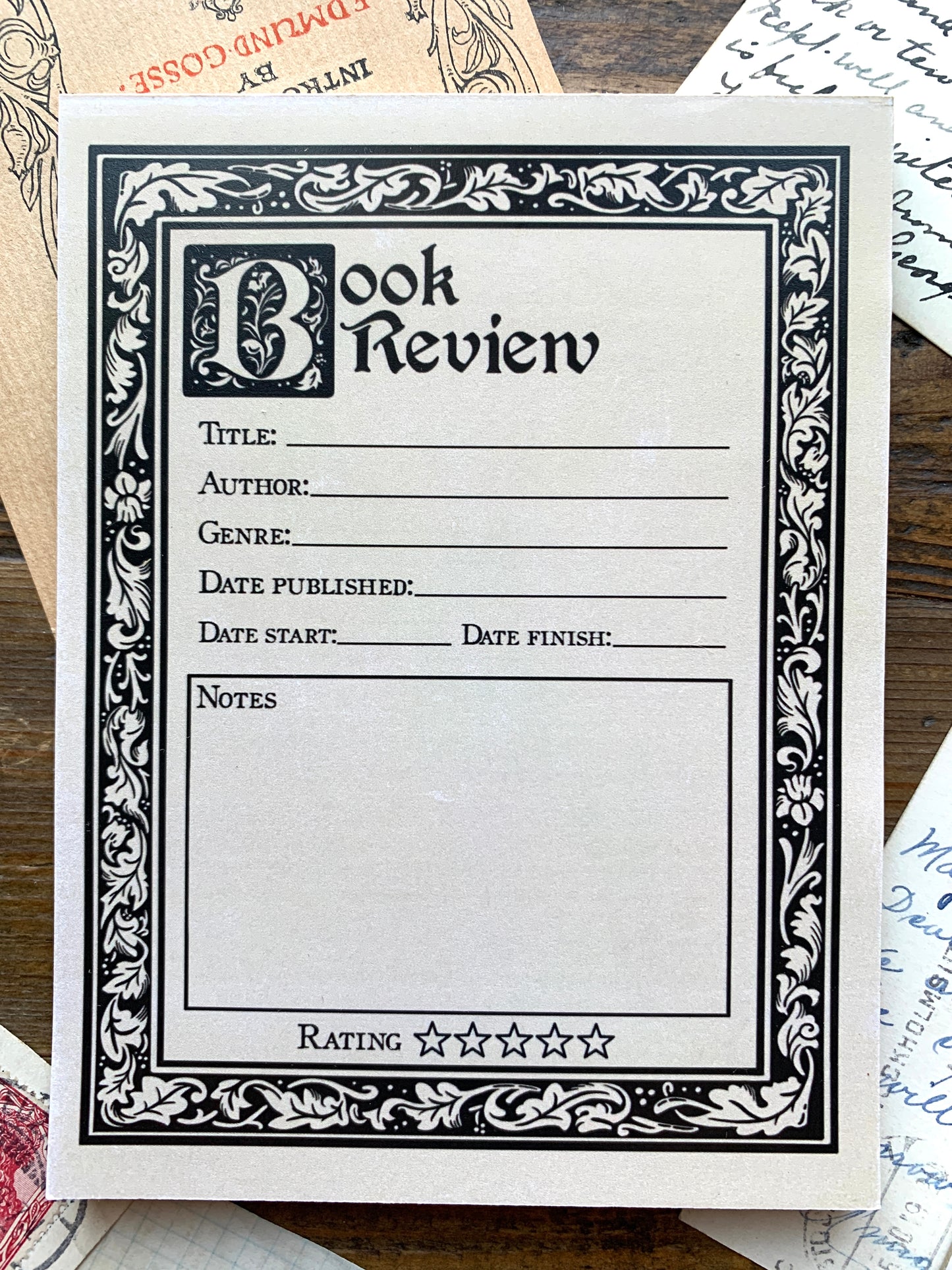 Book review notepad