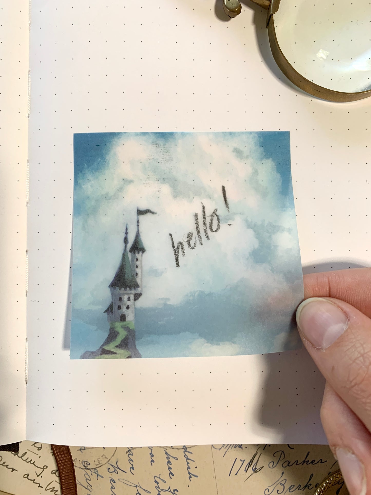 Cloud castle vellum sticky note