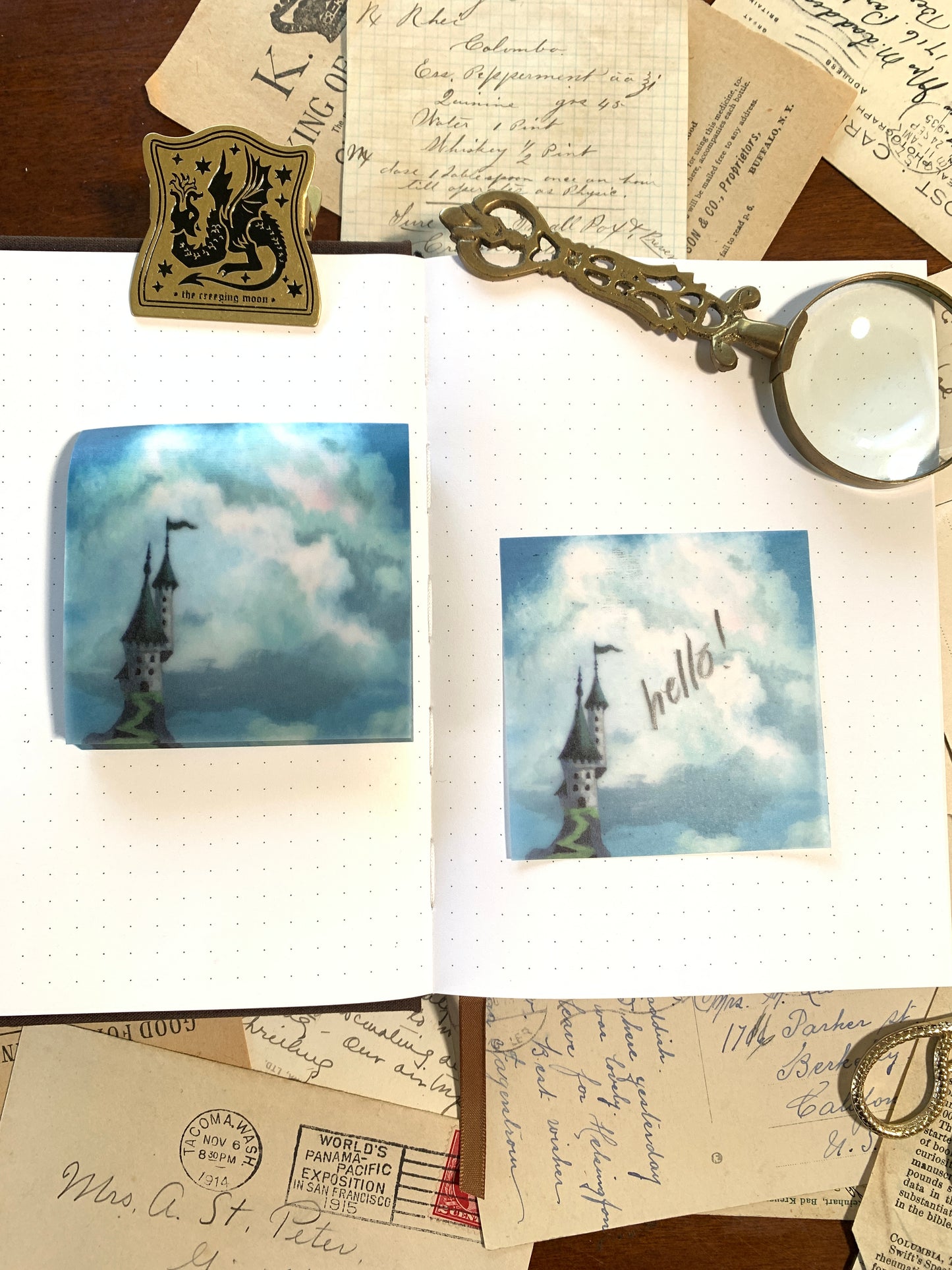 Cloud castle vellum sticky note