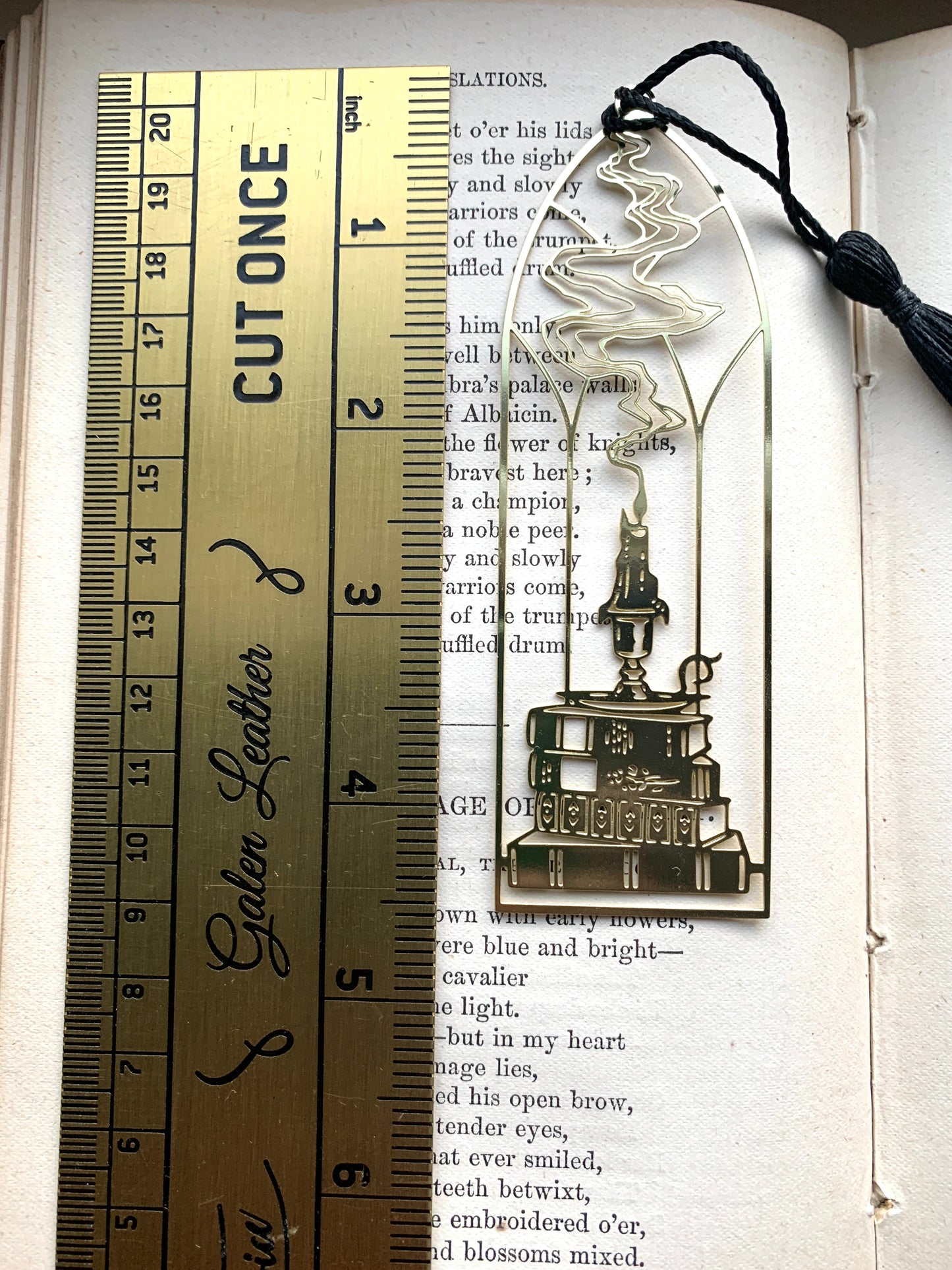 Cathedral candlestick metal bookmark