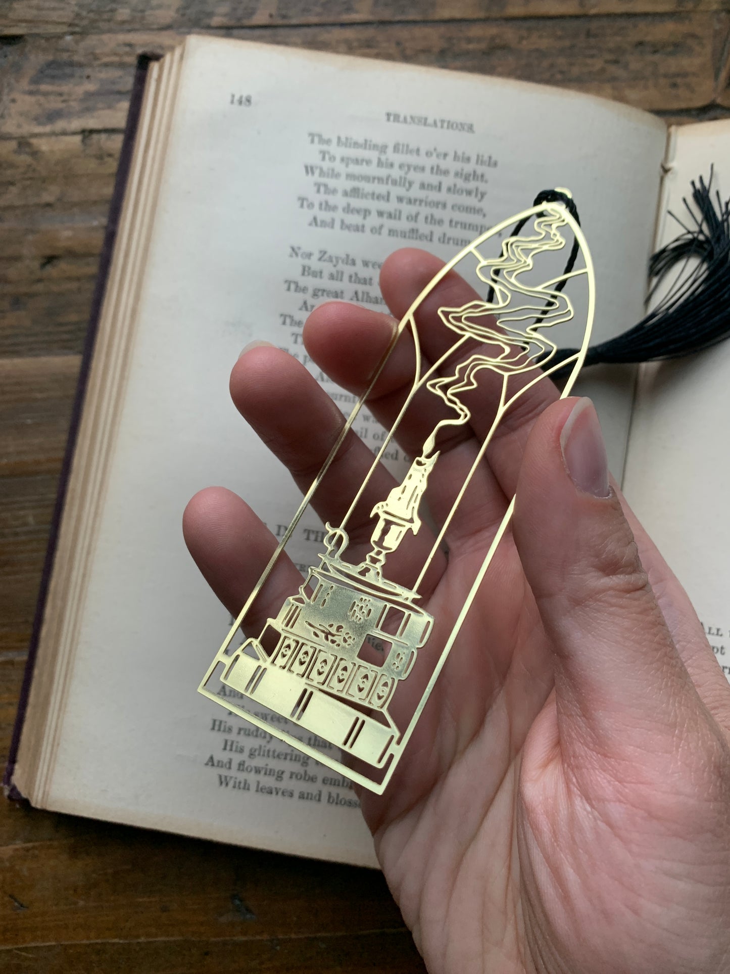 Cathedral candlestick metal bookmark