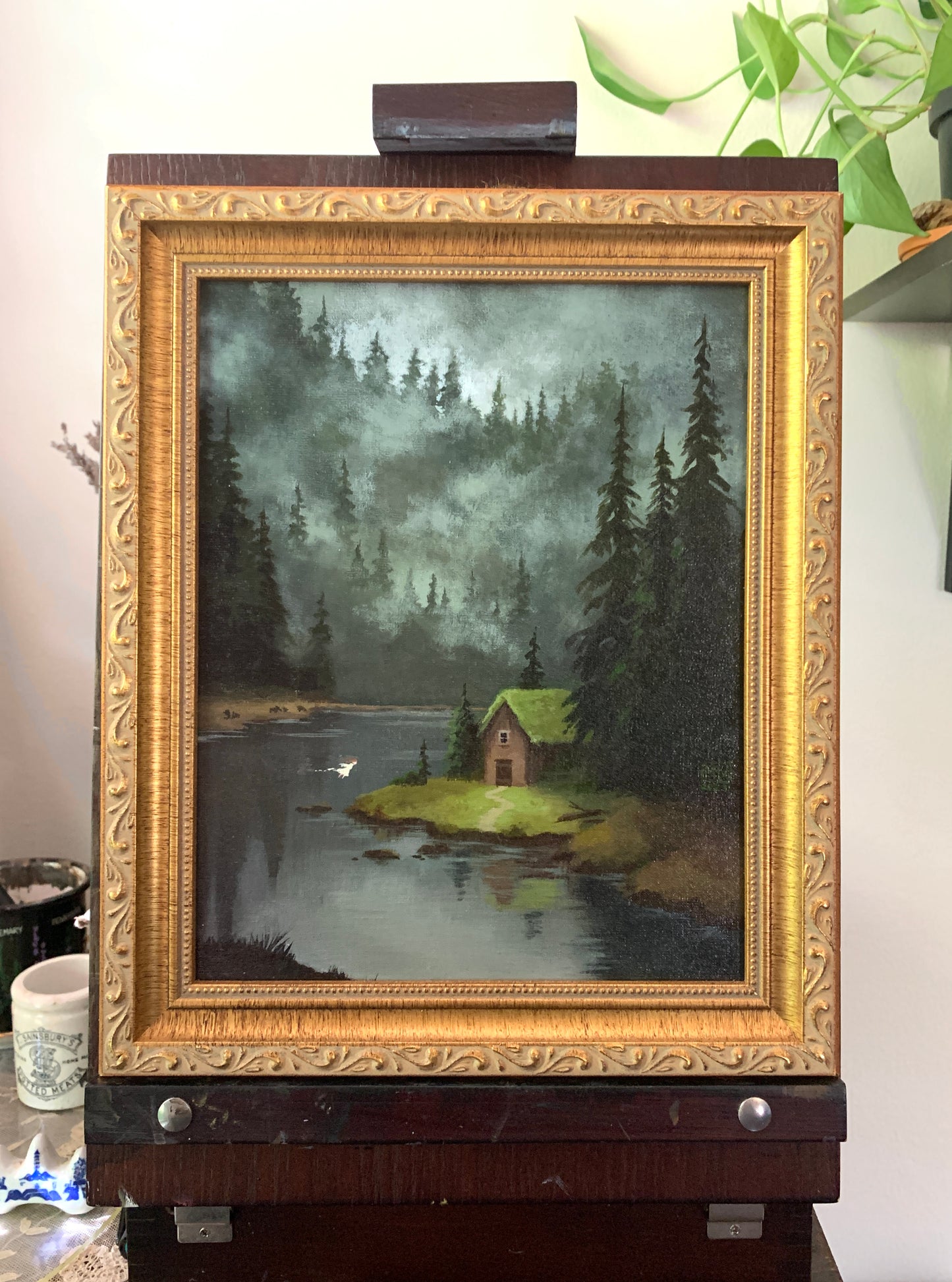 Original painting - "Home" 8x10 forest cottage art