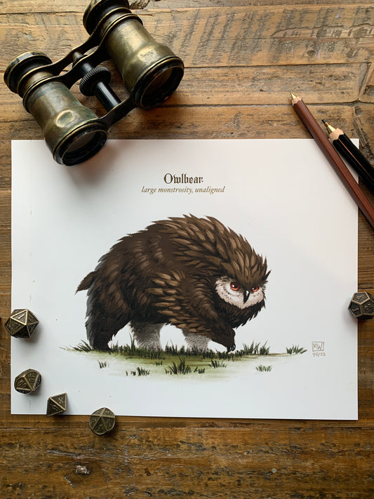 Owlbear 8x10 fine art print