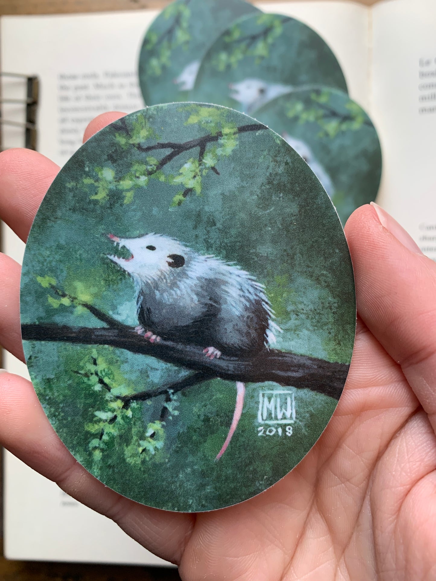 Opossum vinyl sticker