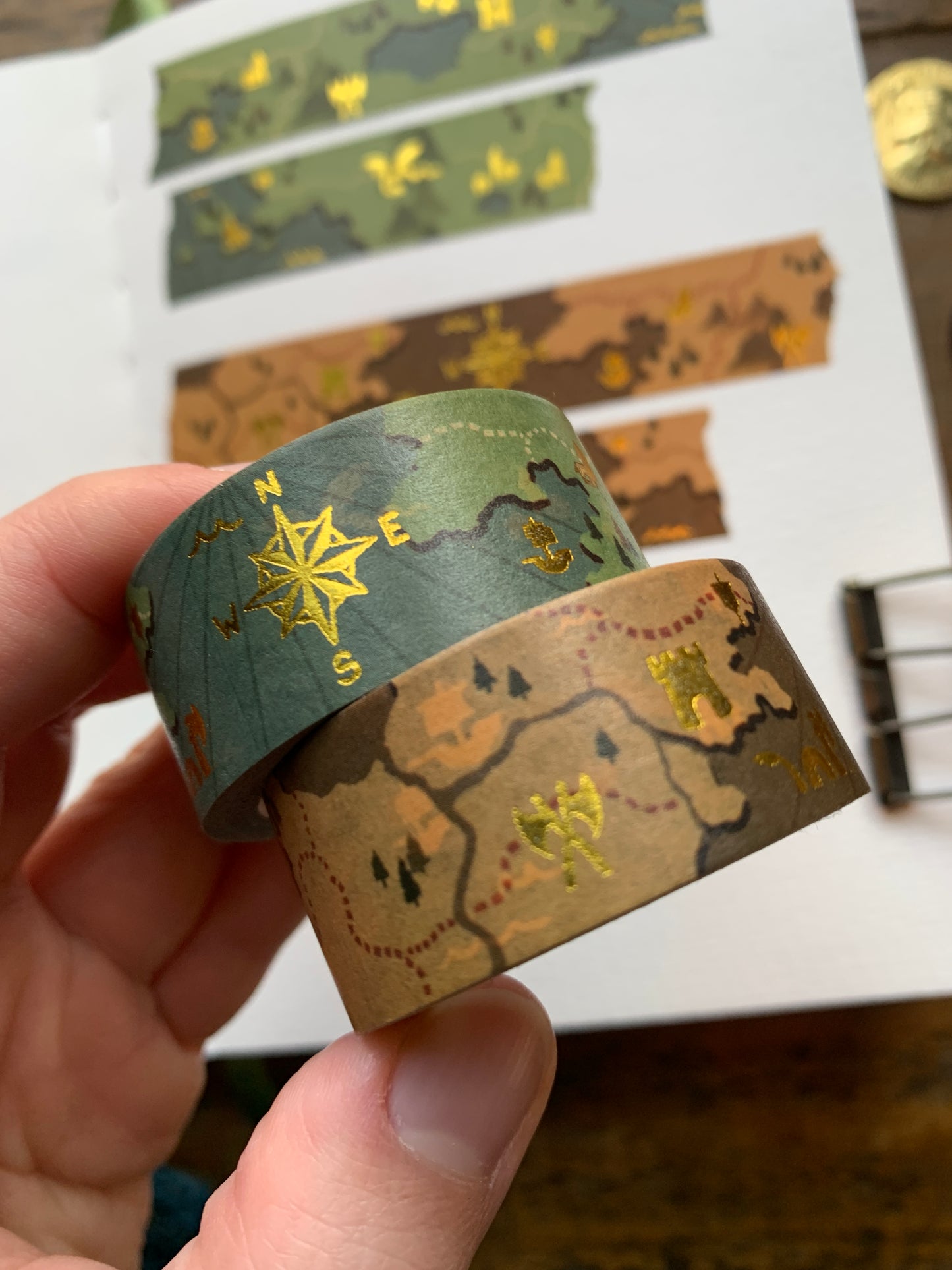 Fantasy maps 20mm gold foil washi tape